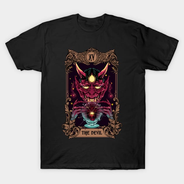 Major Arcana Tarot Card The Devil XV Halloween T-Shirt by E